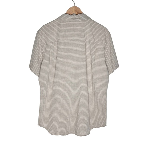 Bridge & Burn | Men | Tan Striped Short Sleeve Button Up Shirt | Size XL - Picture 2 of 11